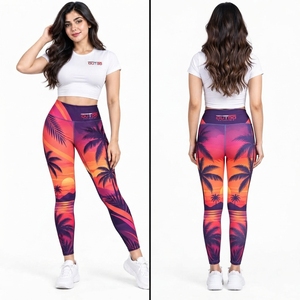 Legging de sport pour femme, coupe athlétique confortable, séchage rapide, sublimation, fabriqué avec un tissu extensible doux et flexible. - Product Image 6