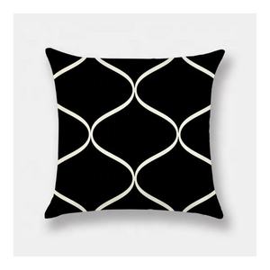 Totally Customizable <b>White</b> <b>Black</b> Wavy <b>Stripe</b> Geometric Printed Pattern Sofa Pillow Cushion Cover Home Decor Party Car <b>Bedding</b> - Product Image 1
