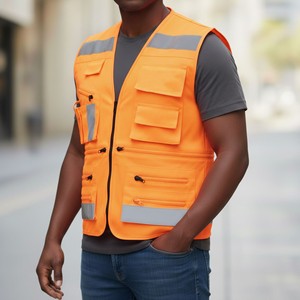 Chaleco Reflectante de Alta Visibilidad con Múltiples Bolsillos para Trabajadores de Construcción, Almacenes y Fábricas - Product Image 4