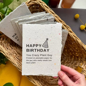 Eco Crafted Birthday Greeting Card with Minimal Cake Artwork Eco Paper <b>Matte</b> <b>Varnishing</b> Square Shape Custom Envelope - Product Image 1