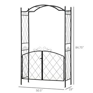 Arco da Giardino in Metallo Nero da 85 Piedi, Resistente all'Acqua, con Porte Bloccabili per Matrimoni - Product Image 3