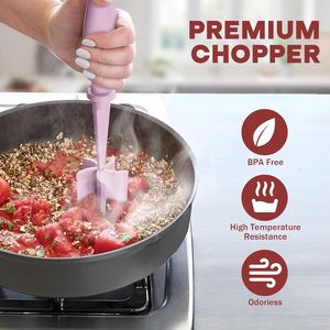 Picadora de Carne Premium Resistente al Calor, Molinillo de Hamburguesas, Herramienta Rosa de Nylon para Mezclar Patatas, Procesador de Alimentos para Moler Carne de Res - Product Image 5