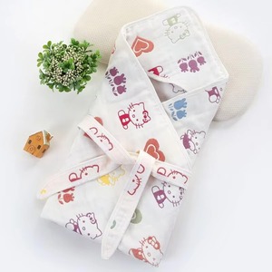 Toalla de baño con capucha de algodón para recién nacidos, estampado de conejo azul, toalla con capucha para bebés y niños, agradable para la piel - Product Image 4