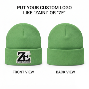 320 GSM Premium Acrylic Knit <b>Men</b> Beanie <b>Cap</b> Green Custom Embroidered Patch Logo Soft Warm <b>Winter</b> Folded Cuff Beanie - Product Image 1