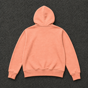 Sudadera con capucha y cremallera color melocotón, oversize, con estampado de letras en relieve, de forro polar, con manga raglán, unisex, estilo streetwear, corte holgado. - Product Image 6