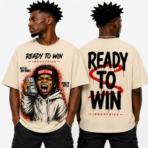 T-shirt imprimé à manches courtes pour homme Ready To Win Industries, style streetwear, col rond, coupe classique, tissu jersey 100% coton - Product Image 6