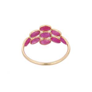 18K Gold Plated Ruby Inlay <b>Ring</b> with CZ Accents-6mm <b>Finger</b> <b>Ring</b> - Product Image 6