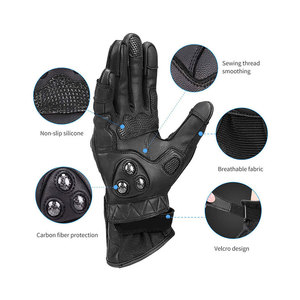 Guantes de Carreras de Cuero con Protección Completa en los Dedos y Nudillos, Malla Transpirable para Ciclismo al Aire Libre, Uso Masculino - Product Image 3