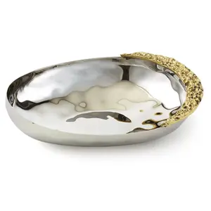 Plateau en métal artisanal de designer pour une vie de luxe, plateau en métal moderne pour accessoires de table, plaqué, Zahid Exports, sûr. - Product Image 1