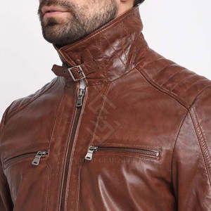 Veste en cuir de vachette pour homme grande taille, qualité supérieure, écologique, respirante, légère, hiver, logo frontal - Product Image 5