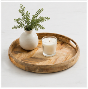Bandeja Redonda Premium Hecha a Mano de Madera de Mango con Asas Integradas, Plato de Madera Ecológico de Lados Profundos para Uso en Hoteles - Product Image 6