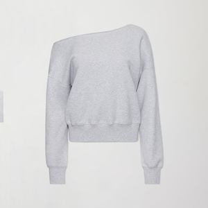 Sudadera de invierno para mujer, talla grande, acogedora, de tela de rizo suave, poliéster/algodón, forro polar de 280 g, sexy, con hombros descubiertos, al por mayor - Product Image 6