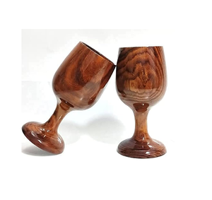Export Quality Reasonable Price Wooden Goblet Drinking Glass Natural Wood Finished Custom Size Bar Restaurant Tableware Decorate - Product Image 1