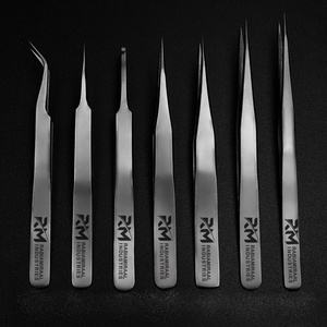Pince à cils professionnelle en acier inoxydable personnalisée, durable, anti-magnétique, pour isolation de cils volumineux - Product Image 1