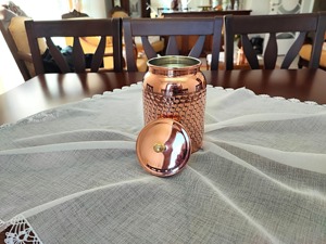 Minimalist Copper Container For Grocery Storage Stylish Metal Jar For <b>Kitchen</b> <b>Pantry</b> Organizer Elegant Storage Solution - Product Image 3