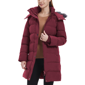 Manteau long matelassé surdimensionné en nylon et polyester, chaud, à col montant, pour l'extérieur, hiver, ODM, pour femmes - Product Image 3