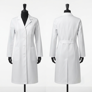 Conjuntos de Uniformes Médicos Blancos de Sarga de Polialgodón Premium de 240 GSM, Diseño Liso, Logotipo Personalizado con Bordado o Impresión, Uniformes Unisex para Uso Hospitalario - Product Image 5