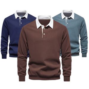 Polo de rugby à manches longues pour homme LuxeRoll, polo décontracté et de golf de haute qualité avec col - Product Image 1