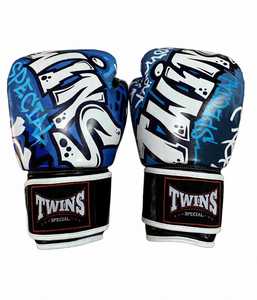 Últimos Guantes de Boxeo de Cuero Azules Personalizados al por Mayor con Cierre de Gancho y Bucle Ajustables para Kick Boxing y Artes Marciales - Product Image 1