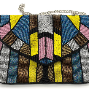 Bolso de mano con cuentas de diseño, económico, hecho a mano, para mujer, ideal para bodas, fiestas y festivales. - Product Image 1