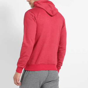 <b>Men's</b> <b>Red</b> Hooded Zip-Up <b>Sweatshirt</b> Embroidered Work Hard Stay Humble Print Regular Fit Casual Woven Cotton Pullover Front Logo - Product Image 4