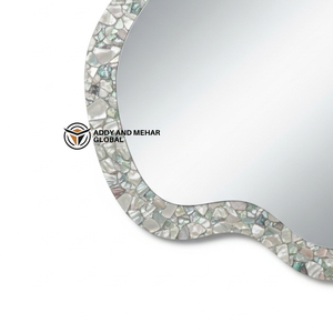 กระจกติดผนังงานแต่งงานทรงสี่เหลี่ยมสไตล์อาร์ตเดโคสุดหรู ทำจากไม้เอ็มดีเอฟ งานแฮนด์เมด พร้อมดีไซน์ตกแต่งรักษ์โลก หนา 5 มม. พร้อมกรอบ - Product Image 5