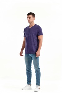 Camisetas de Hombre con Cuello en V y Manga Corta, Nueva Moda, Alta Calidad, 100% Algodón y Poliéster - Product Image 2