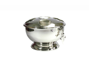 Modern Silver-Finished Metal Champagne Bowl <b>Large</b> Decorative Pedestal Dish for Weddings Events and Luxury Dining Room Accent - Product Image 2