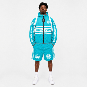 Windbreaker Set Men 2 Piece Windbreaker Set Streetwear Full-<b>Zip</b>-Up <b>Hooded</b> Jacket Shorts Men’s Outerwear Sets - Product Image 1