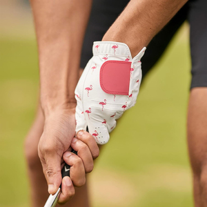 Gant de golf de luxe en cuir Cabretta blanc, ajustable avec sangle de poignet et fermeture à bouton, unisexe, respirant, pour l'extérieur - Product Image 2