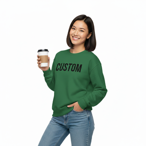 Custom Embroidered Patch Vintage Blank Polyester / Cotton Oversized French Terry Varsity Women Mock Neck Sweatshirt For Women - Product Image 6