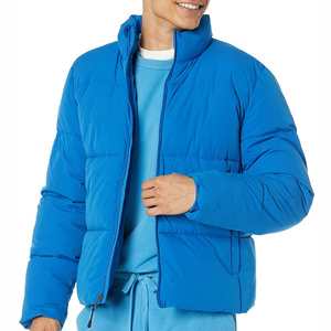 <b>Mens</b> Quilted Puffer <b>Jacket</b> Winter Coat Full Zip Insulated Outerwear Padded Coat Warm Comfortable Front logo Slim - Product Image 2