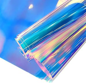 Holographic Transparent Film <b>Mirror</b> Laser Iridescent Vinyl <b>Roll</b> Bulk Waterproof Self-Adhesive Decorative Craft Packaging Film - Product Image 3