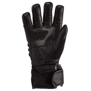 Leather Full <b>Finger</b> Riding Gloves Lace-Up Closure Adjustable Wrist <b>Strap</b> Unisex Black Touch Screen Comfortable - Product Image 2