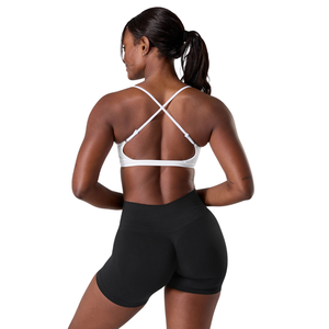 Sujetador deportivo sin costuras para mujer con espalda abierta, diseño de tiras, alta elasticidad, para yoga, fitness, gimnasio, entrenamiento, ropa deportiva OEM - Product Image 3