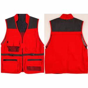 Chaleco rojo sin mangas para hombre con cuello alto y bolsillos, ropa de abrigo informal de otoño, tela de lana transpirable - Product Image 4