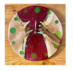 Designer Handmade Epoxy Resin Wooden Wall Clock Gifting Homedecor Luxury <b>Rounded</b> Decorative Time Piece Hanging Living Room - Product Image 2