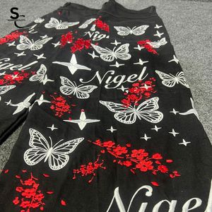 Jeans en denim entièrement brodés personnalisables de haute qualité pour hommes et femmes, taille mi-haute, style décontracté urbain, avec service OEM ODM - Product Image 3