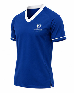 Chemise d'entraînement d'arts martiaux bleue à col en V pour homme, best-seller, respirante, en polyester, uniforme pour la pratique du karaté et du taekwondo - Product Image 2