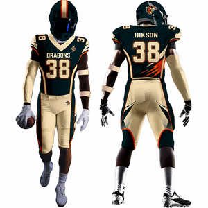 Uniforme de Fútbol Americano Ecológico, Resistente, Transpirable, de Manga Corta, Colores y Tallas Personalizables, 100% Poliéster - Product Image 1