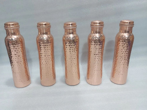 Juego de Botellas de Agua de Cobre con Tapas, Portátiles para Viaje, Diseño Minimalista, Termo de Cobre Puro - Product Image 4