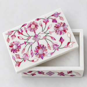 Best Quality Stonecrafts International Modern Engraved Floral Rectangle <b>Christmas</b> Mother Pearl Decorative Jewelry <b>Box</b> Girls - Product Image 1
