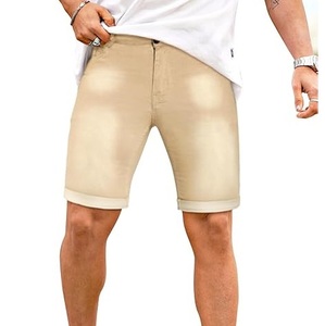 Shorts en jean pour hommes de qualité supérieure, légers, anti-plis, entièrement personnalisables avec logo, couleur noire, effet délavé soleil - Product Image 4