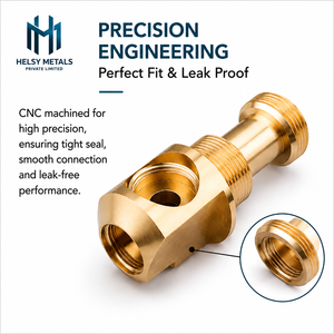 Conector en T de Acero Inoxidable/Latón Mecanizado por CNC, Resistente a la Corrosión, Cuerpo Robusto, Diseño Compacto para Mecanizado y Plomería - Product Image 3
