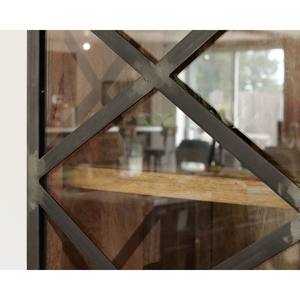 Vandana Amber Line ndustrial metal and wood <b>sideboard</b> with 2m sliding doors Character - Product Image 5