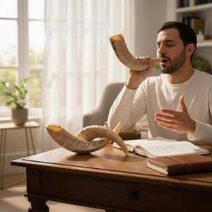 Shofar Kosher de Cuerno de Carnero Real Touch, Semipulido |   Auténtico Cuerno de Shofar de Uttar Pradesh |   Corneta Judía - Product Image 4