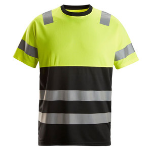 เสื้อยืดแขนสั้นสะท้อนแสงแบบกำหนดโลโก้ได้ สำหรับงานก่อสร้าง เสื้อทำงานแบบมองเห็นได้ชัดเจน เสื้อยืดนิรภัยสำหรับทุกเพศ - Product Image 1