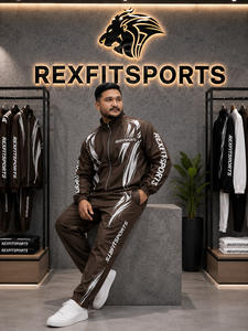 ชุดวอร์มไนลอนสีน้ำตาลสำหรับผู้ชาย REXFIT SPORTS 2026 แบบสั่งทำพิเศษ เสื้อแจ็คเก็ตซิปเต็มน้ำหนักเบาและกางเกงขายาว ชุดออกกำลังกาย วิ่ง เทรนนิ่ง - Product Image 6