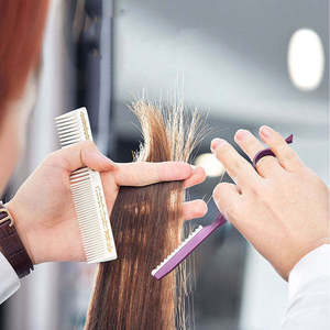 Tijeras de Entresacar de Acero al Carbono con Punta Cerrada, Mango Largo de Goma, para Diestros, para Cortar el Cabello, 29 Dientes, Plateado, Dorado, Negro, Morado, Azul - Product Image 4