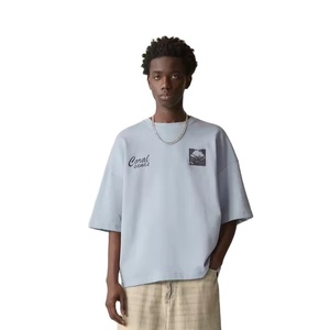 T-shirts pour hommes en coton 100% surdimensionnés rétro de haute qualité avec logo personnalisé imprimé, coupe ample, style streetwear, designs personnalisés, t-shirt à grammage élevé - Product Image 1